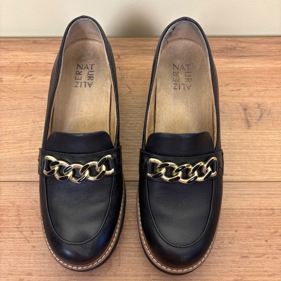 NATURALIZER Desi Lug Sole Loafer Black Women Size 8 Casual Workwear Everyday - Picture 4 of 12